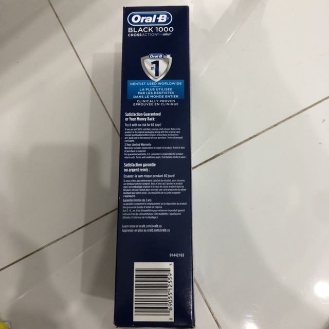 Bàn chải đánh răng điện Oral B điện từ USA, Oral B Black 1000 Cross Action