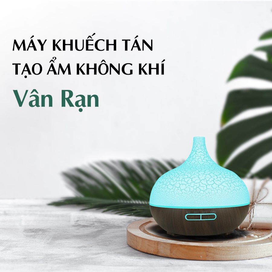 Máy khuếch tán làm ẩm không khí AROMA vân rạn đế đen 500ml