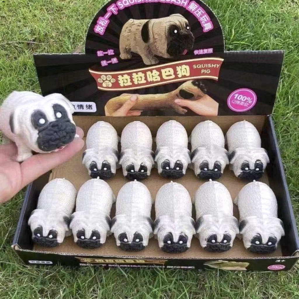 (6 MÀU) SQUISHY Con Chó PUG chó Pitbull Cát Kéo dài cực đáng yêu hot tiktok bóp xả stress giảm căng thẳng