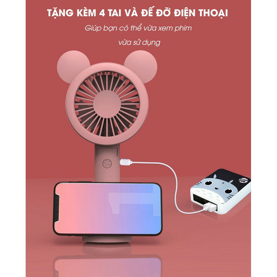 [XẢ KHO HÀNG HÈ] Quạt mini cầm tay có cổng sạc USB