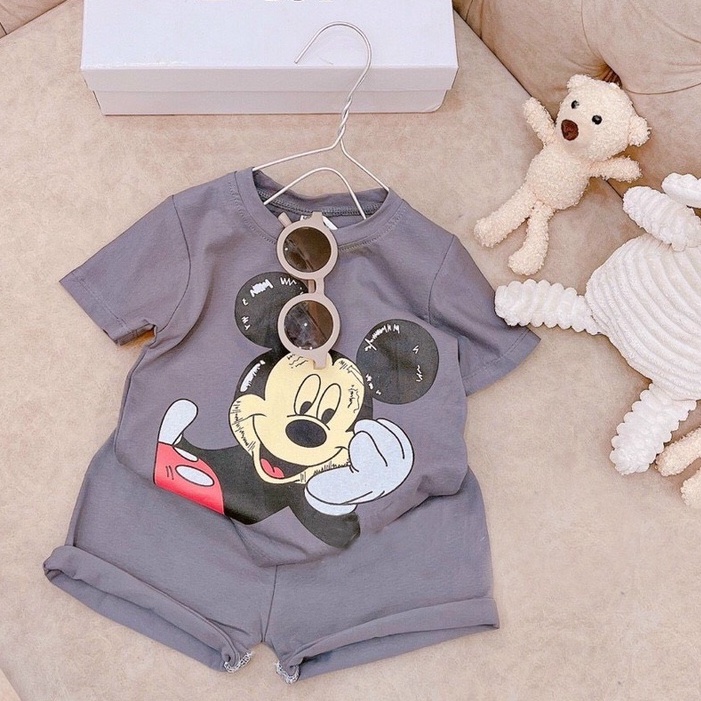 BỘ MICKEY 2 MÀU CHO BÉ TRAU BÉ GÁI 8-18Kg