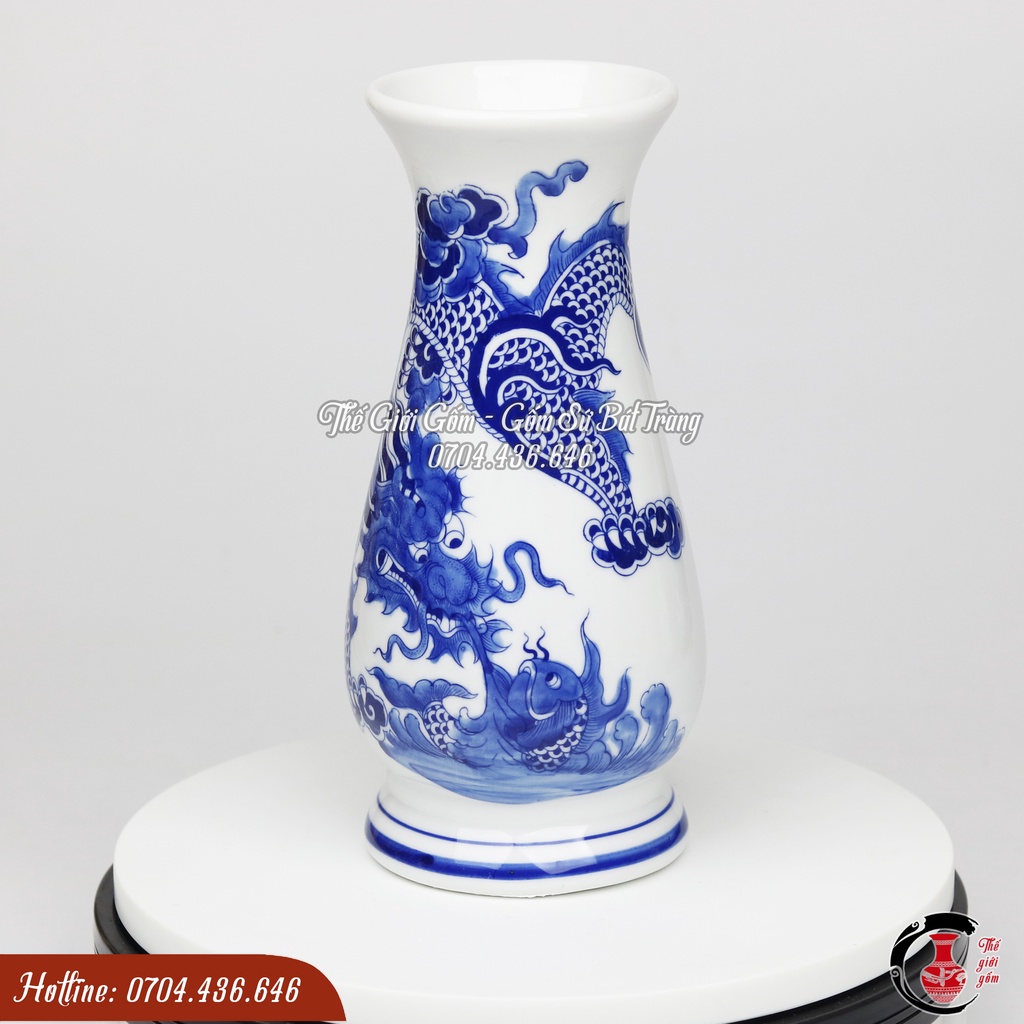Lọ hoa ban thờ gốm sứ Bát Tràng / Lọ hoa cúng/ Lọ hoa thần tài