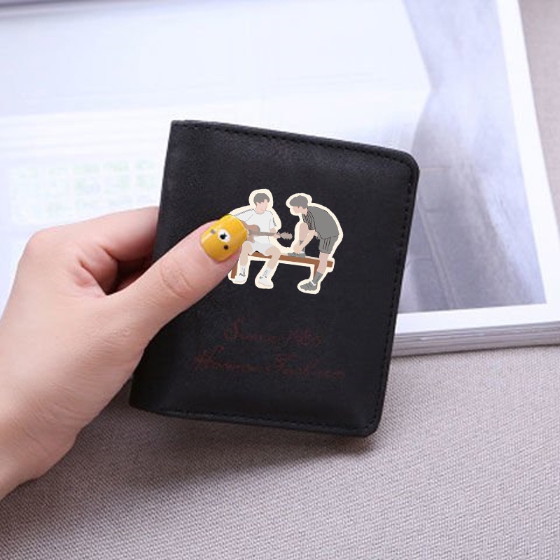 Ví ngắn đen cầm tay IN HÌNH  BRIGHTWIN 2gether BL Thái Lan đựng vật dụng nhỏ anime chibi