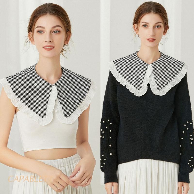 Cổ áo giả màu trắng đen phong cách Hàn Quốc cổ điển thời trang mùa hè cho nữ
