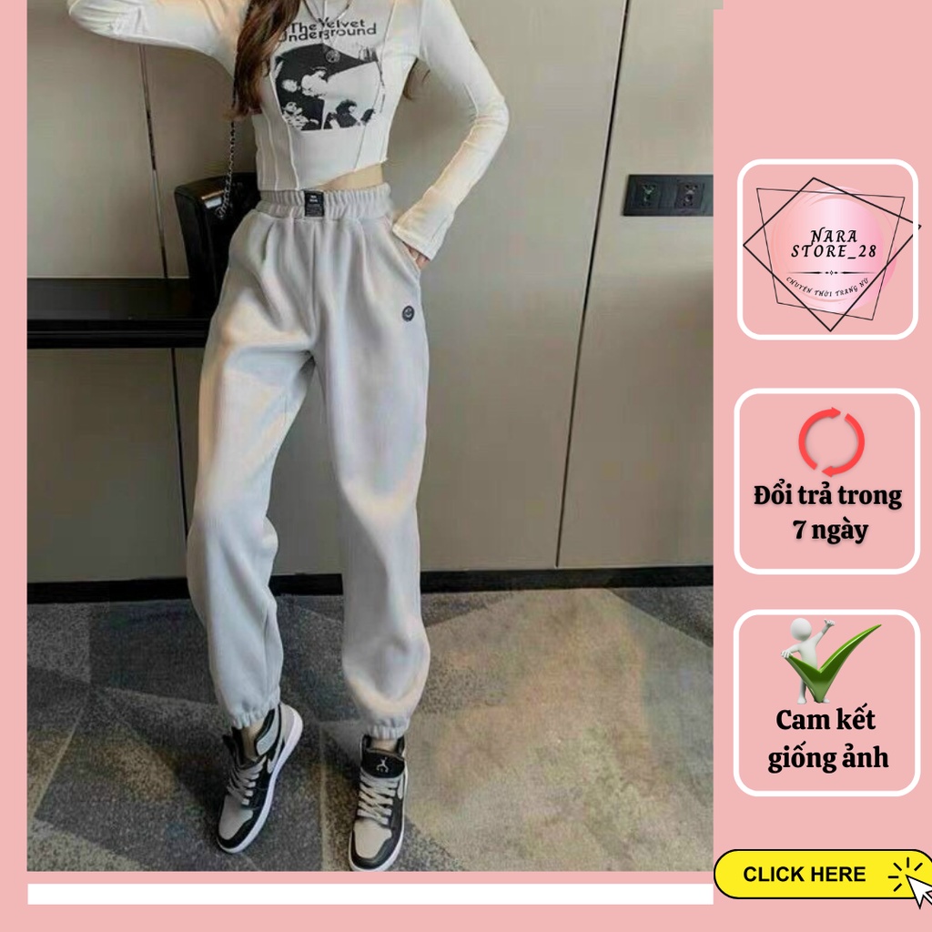 Quần Joggers Nữ - Quần Len Tăm Ống Rộng Bo Gấu (KÈM ẢNH THẬT) MHQ125