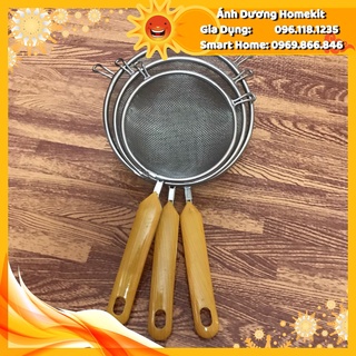 Rây lọc cháo, thức ăn siêu mịn inox cán nhựa màu vàng anhduonghomekit