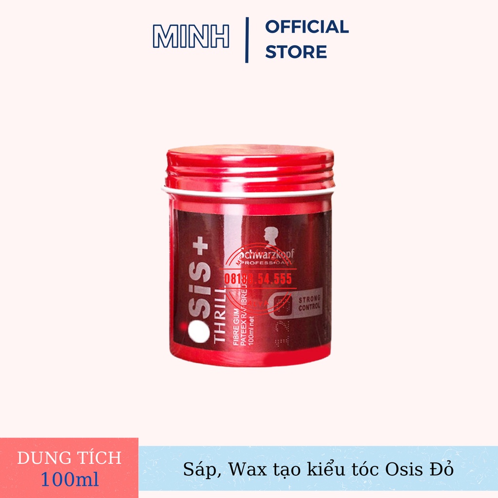 Sáp, Wax vuốt tóc Osis đỏ Thrill 3 100gr tạo kiểu giữ nếp cho tóc. HÀNG CHÍNH HÃNG .