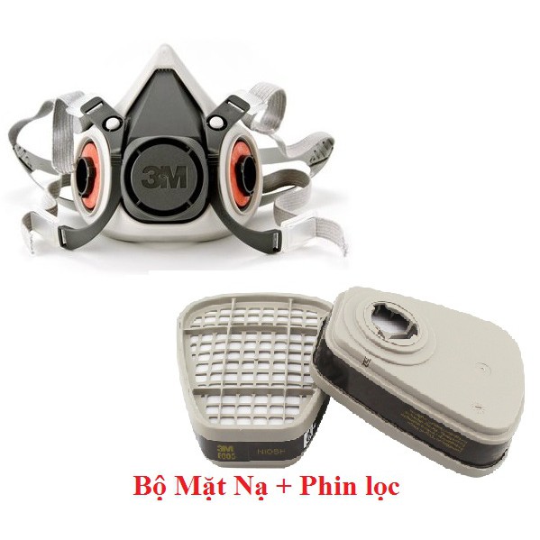 Bộ Mặt nạ phòng độc 3M6200, mặt nạ phun thuốc trừ sâu, mặt nạ phòng khói, chống bụi,mặt nạ chống hóa chất, thoát hiểm