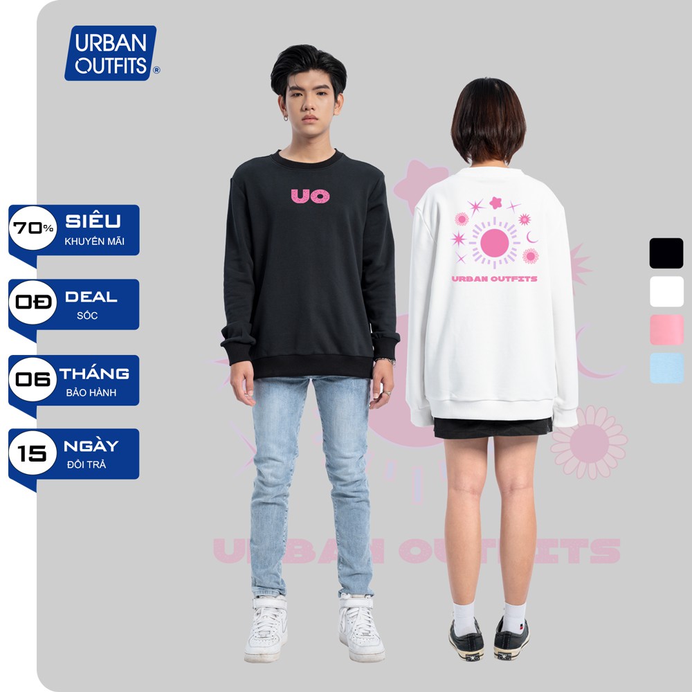 Áo Sweater Form Rộng Nữ Nam URBAN OUTFITS In Mặt Trời UO SWO33 Thun Cotton Nỉ 4 Chiều Local Brand