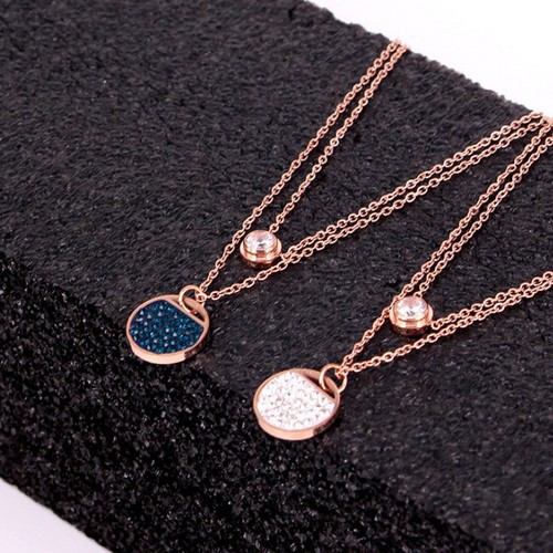 Dây Chuyền Nữ 2 Tầng Titan Ko Đen TT 2564