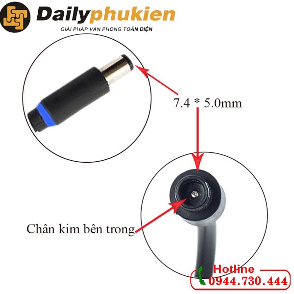Sạc laptop Dell 19.5v 4.62a chân kim dailyphukien