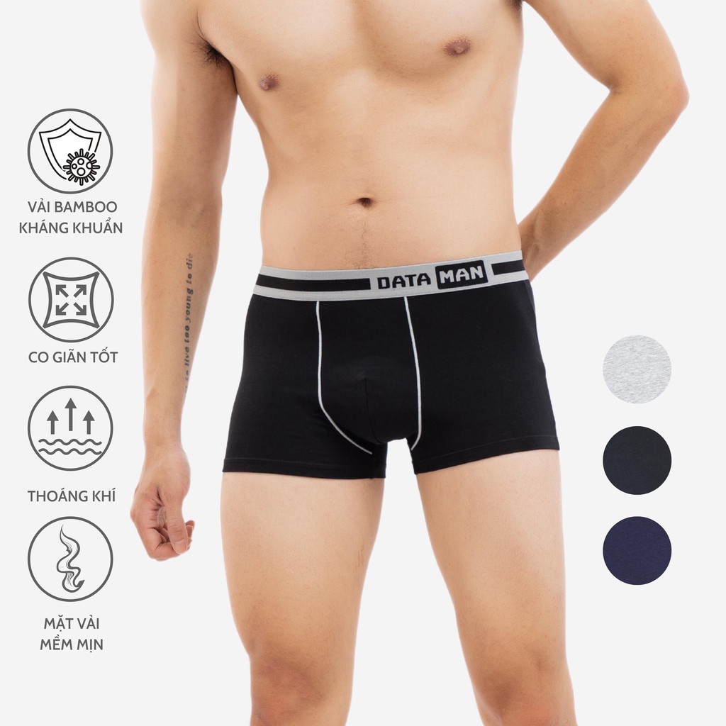 Quần sịp BOXER nam cao cấp DATAMAN, vải bamboo kháng khuẩn, co giãn - BXDT02