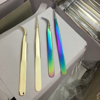 Cặp nhíp vàng/ xanh nối mi