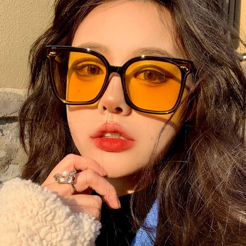 (KIQI-FASHION) COD Kính Mát Gọng Vuông Lớn Chống Tia UV Thời Trang Dành Cho Nam Và Nữ