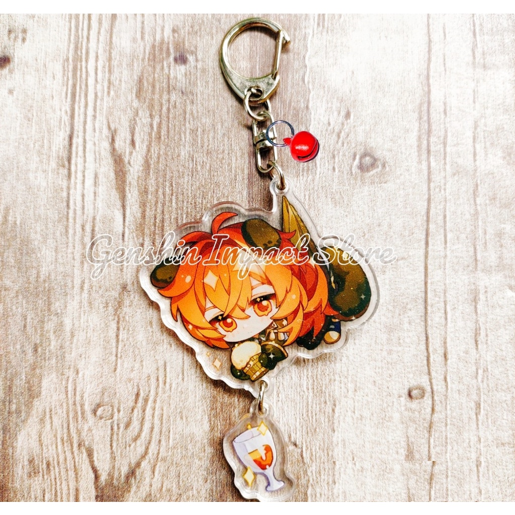 Móc khóa in hình nhân vật Diluc game Genshin impact M4 (in giữa acrylic)