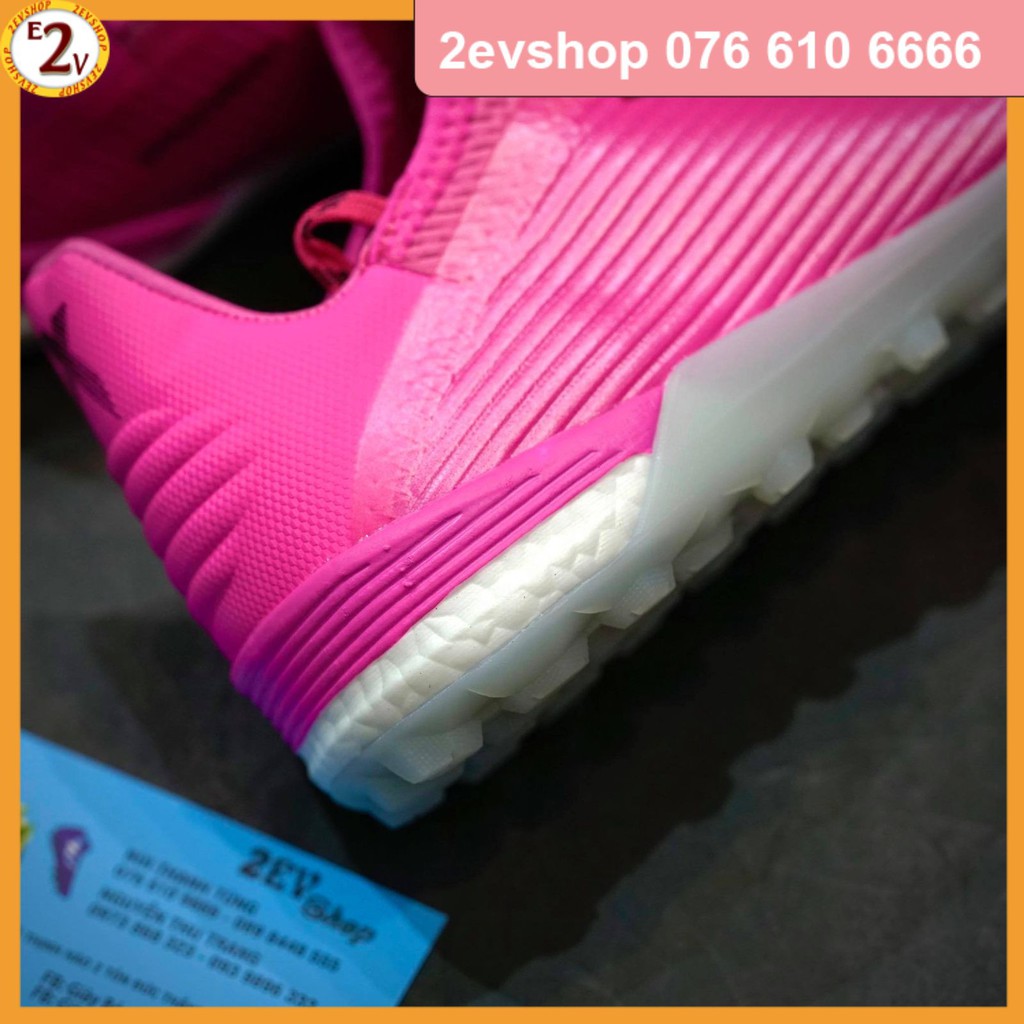 Giày đá bóng thể thao nam 𝐗𝟏𝟗 𝟏 Hồng boots xốp dẻo nhẹ, giày đá banh cỏ nhân tạo chất lượng - 2EV