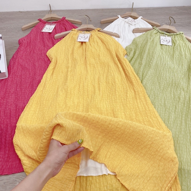 Đầm Maxi Cổ Yếm Chất Xốp Đơn Sắc, Váy Maxi Dự Tiệc Đi Biển 𝙎𝙝𝙤𝙥 𝙓𝙞𝙣𝙝 | BigBuy360 - bigbuy360.vn