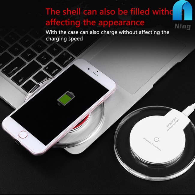 Đế Sạc Không Dây Siêu Mỏng Hình Tròn Cho Samsung Galaxy S9 Note Edge iPhone Xiaomi Huawei