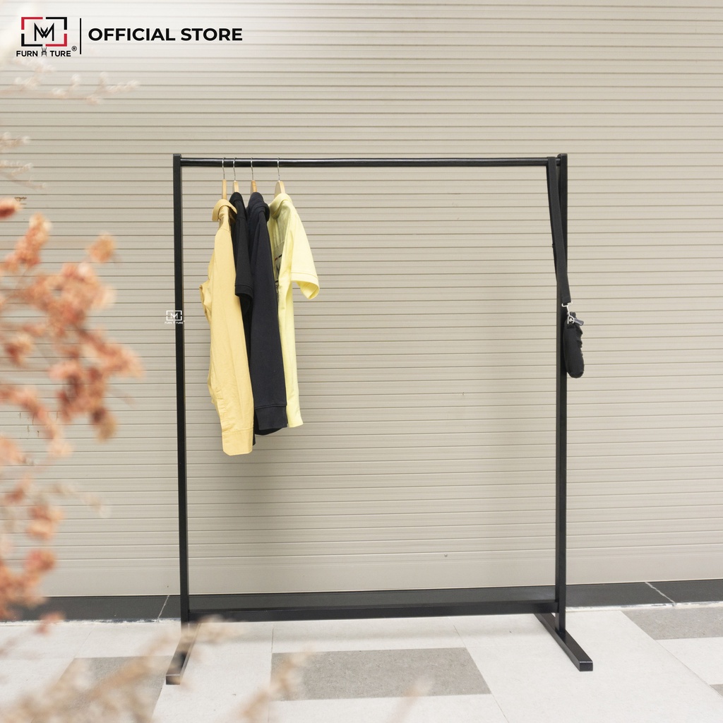 Giá treo quần áo thanh đơn big size 120x40x150 Trắng/Đen/Gỗ - thương hiệu MW FURNITURE