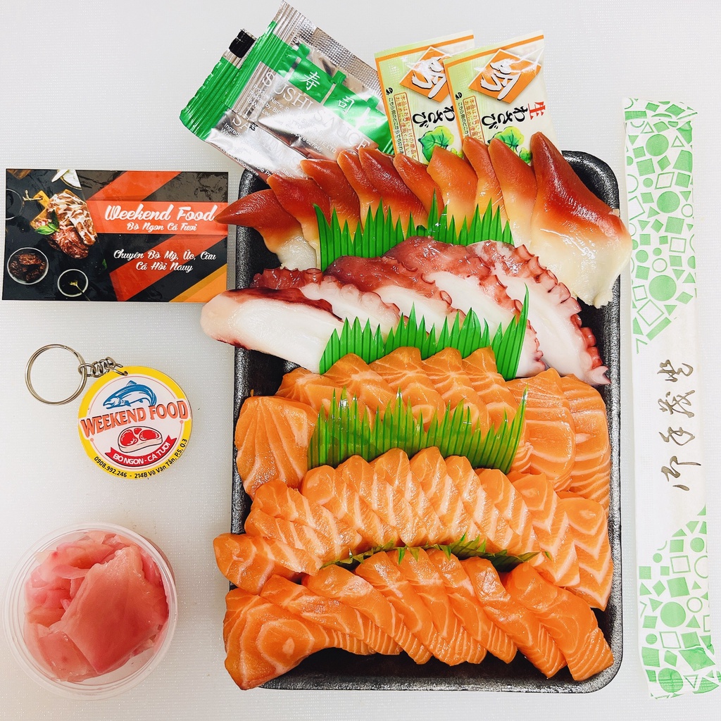 Sashimi set cá hồi - cá trích - sò đỏ - ảnh sản phẩm 2