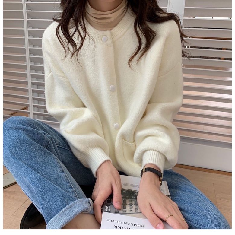 (Ảnh thật) Áo khoác len dáng bomber cúc bấm the.sweaterweather TSW | BigBuy360 - bigbuy360.vn