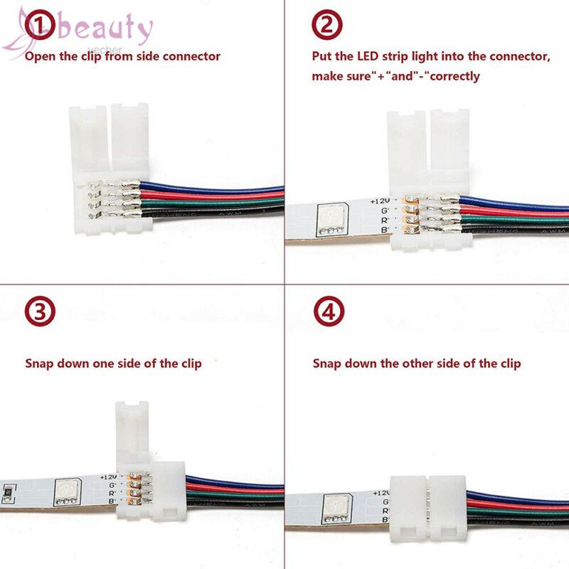 95pcs/kit 4 Pin SMD 5050 RGB LED Strip Light Cable Kit with T/L-Shaped Connector