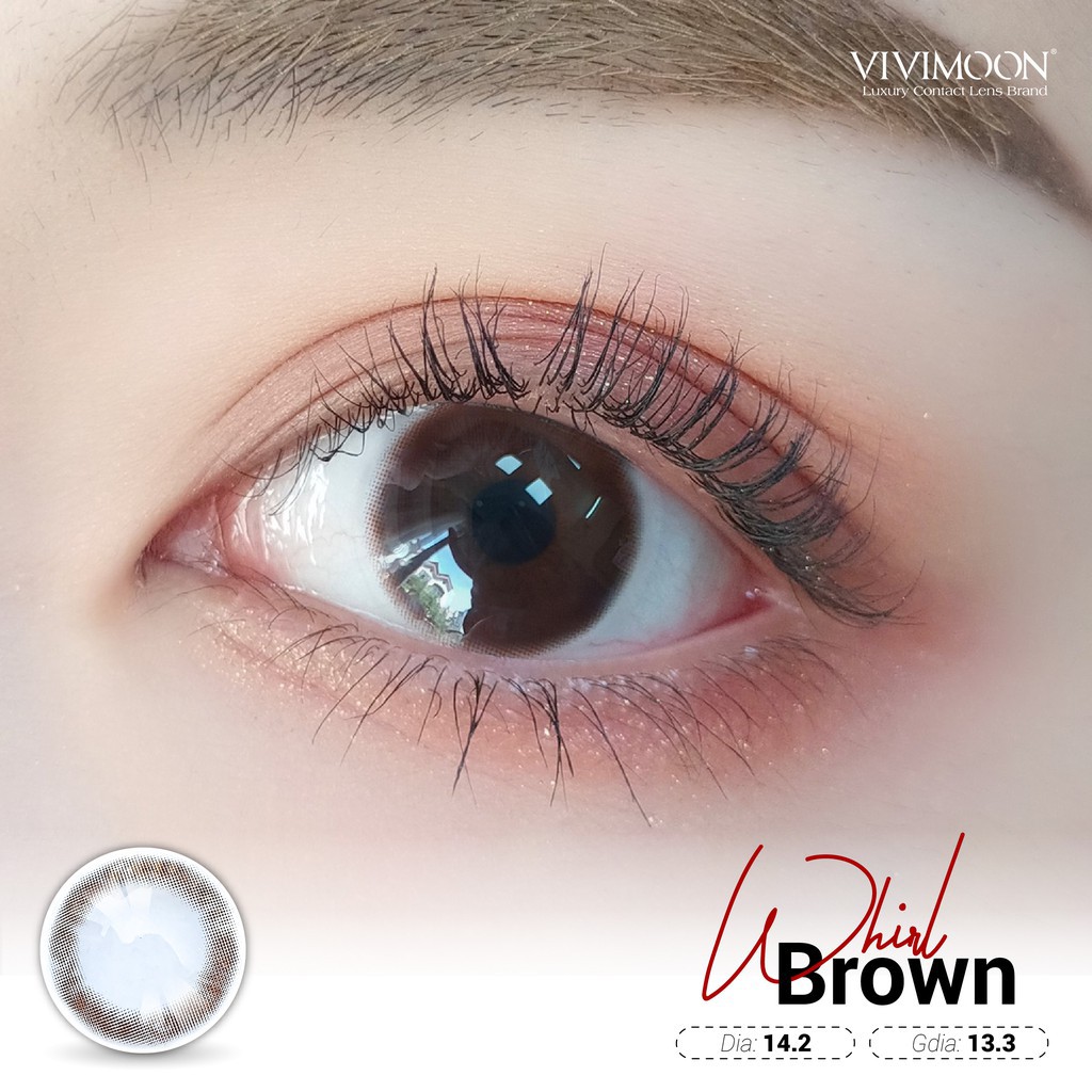 Kính áp tròng VIVIMOON LENS nâu choco tự nhiên Whirl Brown