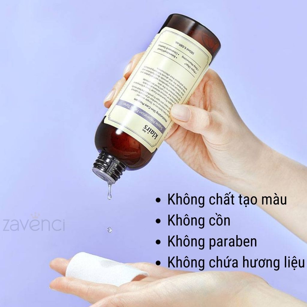 Nước hoa hồng KLAIRS Supple Preparation Facial Toner dưỡng ẩm 180ml - ZAVENCI Official