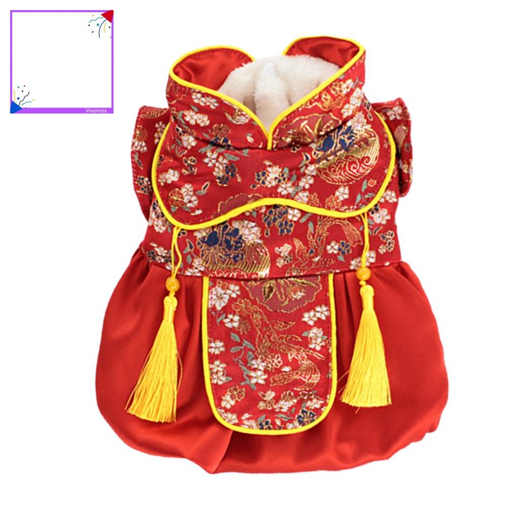 Đầm Dày Dặn Phối Tua Rua Dễ Thương Cho Thú Cưng