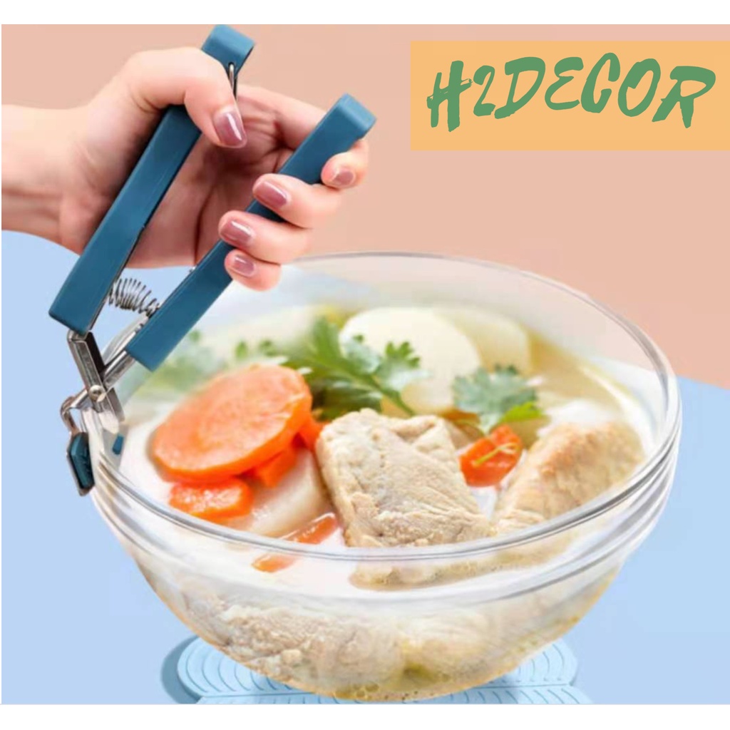 Bộ dụng cụ 6 chi tiết  gắp bát đĩa chống nóng - găng tay bắc nồi - miếng rửa chén bát silicon - H2decor