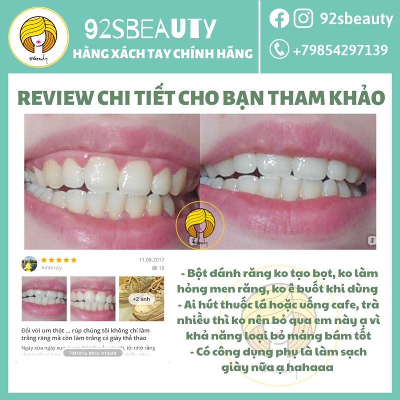 Bột đánh răng trắng răng, loại bỏ mảng bám, ngừa sâu răng hiệu quả