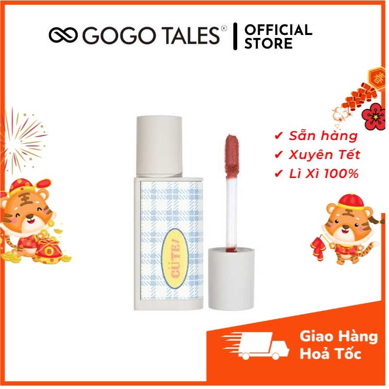 [Có sẵn] Son kem lì Caro Gogo tales Vitality Small Grid màu đẹp, lì, lâu trôi, son nội địa trung chính hãng GT300