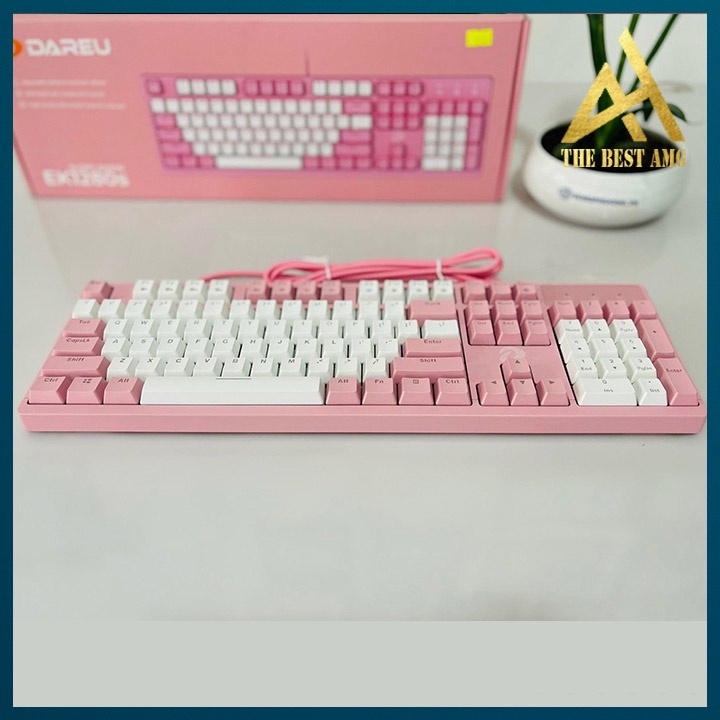 Bàn Phím Cơ Gaming Xuyên Led Dareu EK1280S Màu Trắng Hồng Bàn Phím Máy Tính Có Dây Chơi Game