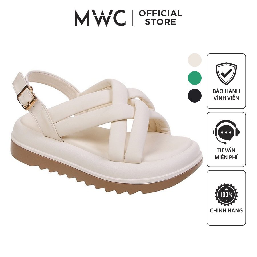 Giày MWC 2939 - Sandal Đế Cao 5p Quai Đan Chéo Siêu Hack Dáng Cá Tính Thời Trang