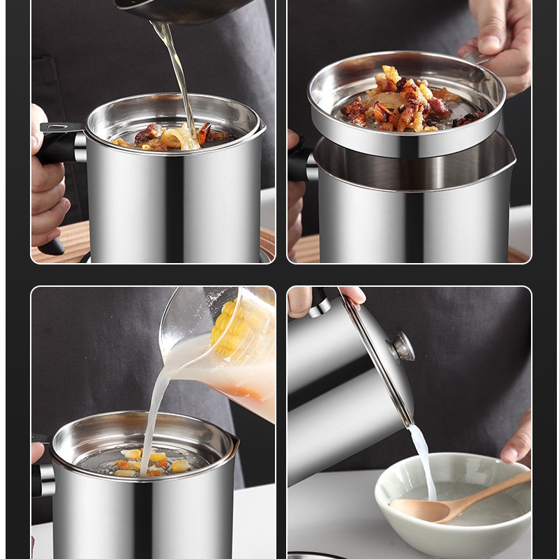 Ca lọc dầu inox cao cấp 1,2 L - khosigiadung