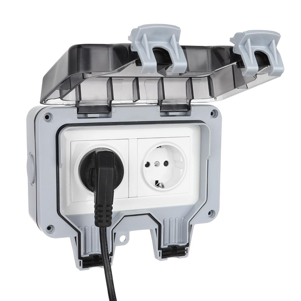 Ổ Cắm Điện Gắn Tường Chống Nước 16A Có Đèn Led Chất Lượng Cao