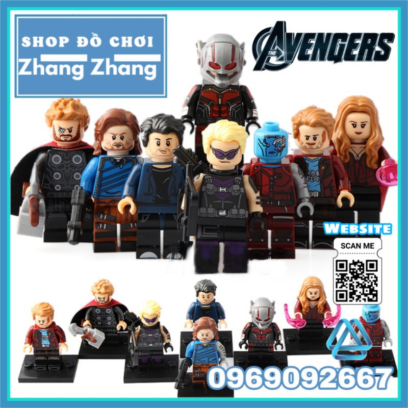 Đồ chơi Xếp hình Thor gồm Scarlet Witch Bruce - Nebula Star Lord Winter Soldier - Ant Man Hawkeye Minifigures Xinh X0192