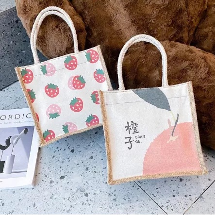 Túi Đựng Cơm Trưa Bằng Vải Canvas Chất Lượng Cao Phong Cách Nhật Bản Đơn Giản Cho Nữ
