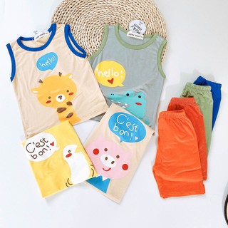 [SALE] Bộ Ba Lỗ Cho Bé Trai Minky Mom Vải Thun Lạnh Họa Tiết Động Vật Dễ Thương, Áo Ba Lỗ Bé Trai Mặc Hè MKM3LO2101