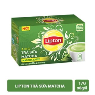 Trà Lipton hoà tan vị sữa Matcha hộp 136g (8 túi x 17g)