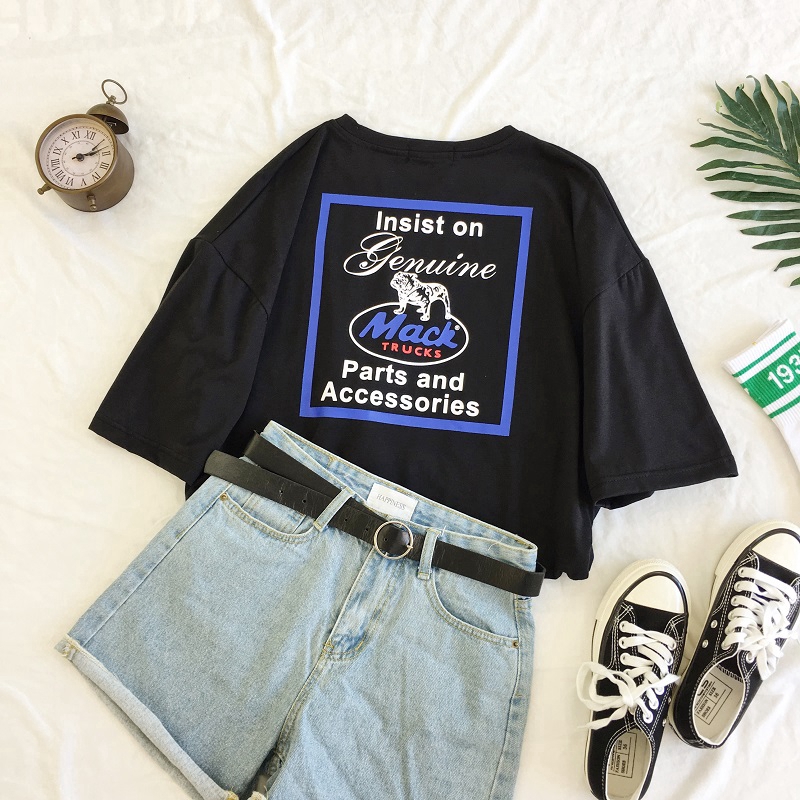 SUXI Áo Thun Nữ Tay Ngắn In Hình Phong Cách Hàn Quốc