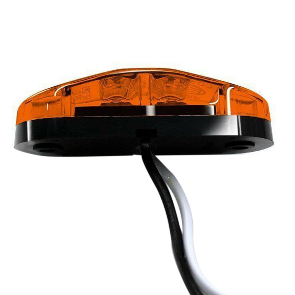 Set 10 Đèn Led 2 Bóng Hình Oval Màu Hổ Phách Gắn Hông Xe Tải