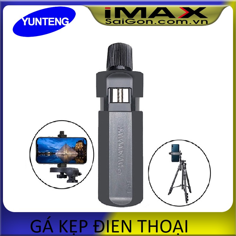 Gá kẹp điện thoại có núm xoáy YUNTENG dùng cho Tripod, gậy Selfie