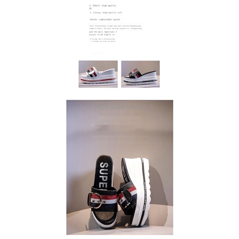 Dép Lười Đế Dày Tăng Chiều Cao 2022 Thời Trang Mùa Hè Cho Nữ sa