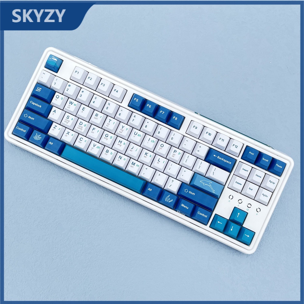 134 Phím Azure Ocean Keycap Cherry Profile PBT Dye Sub Bàn phím cơ Keycaps