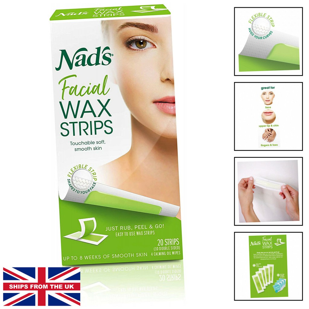 Miếng dán tẩy lông Nad's Facial Wax Strips X 20