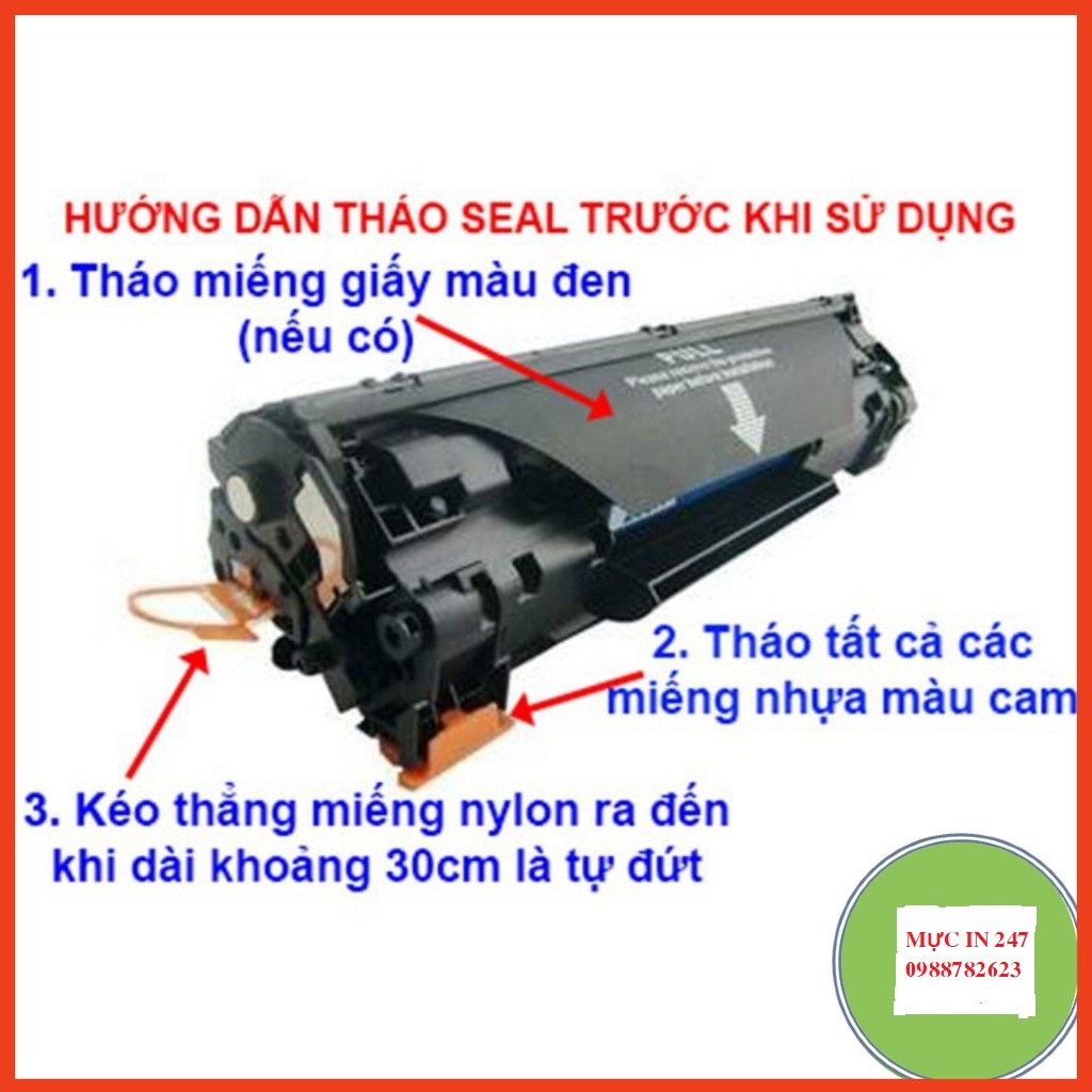 Hộp Mực 85A ,35A có lỗ đổ mực và mực thải.