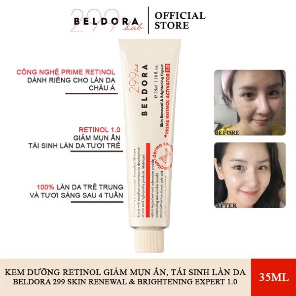 Kem dưỡng Retionl chống lão hóa, ngăn ngừa nếp nhăn BELDORA 299 prime retinol activator 35ml