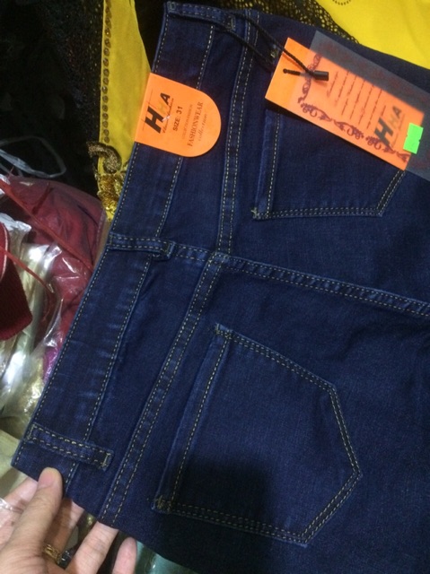 Quần jeans trung niên lưng thun siêu co giãn