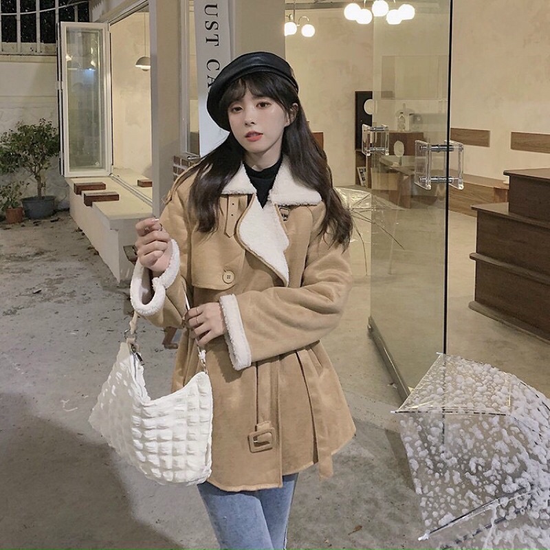 ÁO KHOÁC DA LỘN LÔNG CỪU CỰC XINH